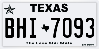 TX license plate BHI7093