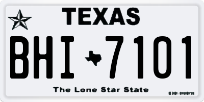 TX license plate BHI7101