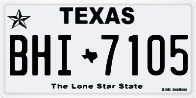 TX license plate BHI7105