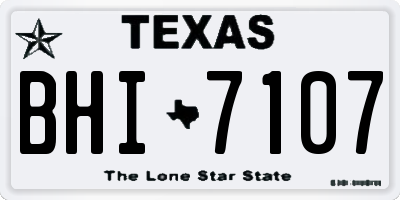 TX license plate BHI7107