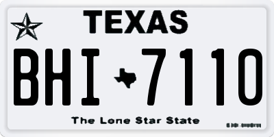 TX license plate BHI7110