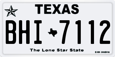 TX license plate BHI7112