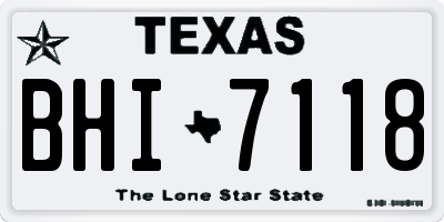 TX license plate BHI7118