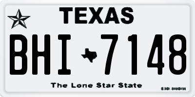 TX license plate BHI7148