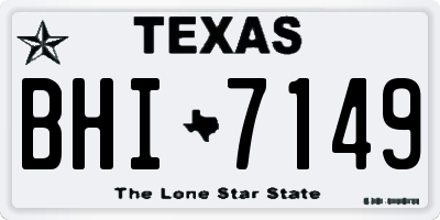 TX license plate BHI7149