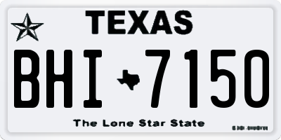 TX license plate BHI7150