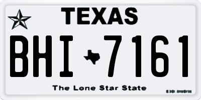 TX license plate BHI7161