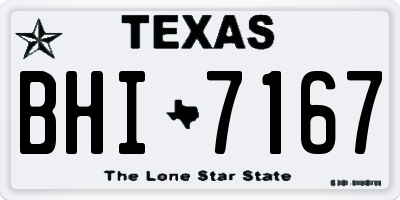 TX license plate BHI7167