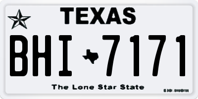 TX license plate BHI7171
