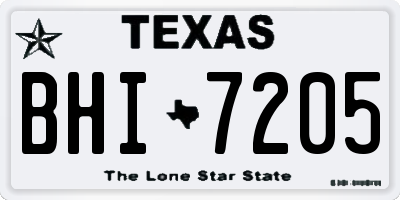 TX license plate BHI7205