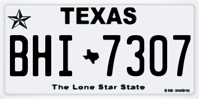 TX license plate BHI7307