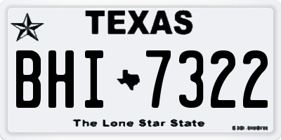 TX license plate BHI7322
