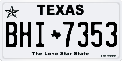 TX license plate BHI7353