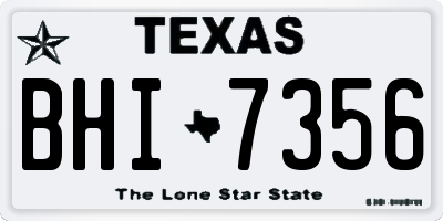 TX license plate BHI7356