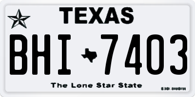 TX license plate BHI7403