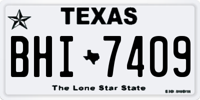 TX license plate BHI7409