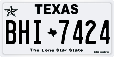 TX license plate BHI7424