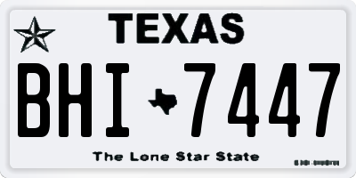 TX license plate BHI7447