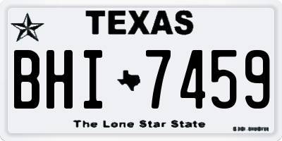 TX license plate BHI7459