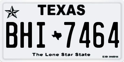 TX license plate BHI7464