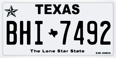 TX license plate BHI7492