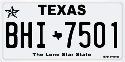 TX license plate BHI7501