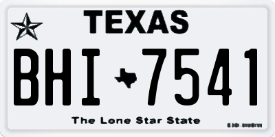 TX license plate BHI7541