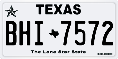 TX license plate BHI7572