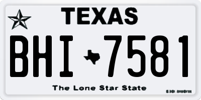 TX license plate BHI7581