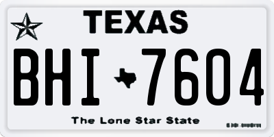 TX license plate BHI7604