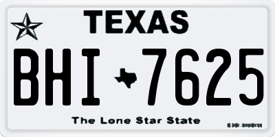 TX license plate BHI7625