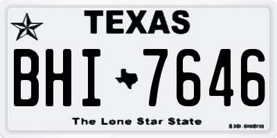 TX license plate BHI7646