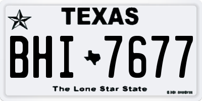 TX license plate BHI7677