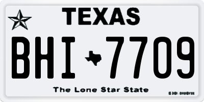 TX license plate BHI7709