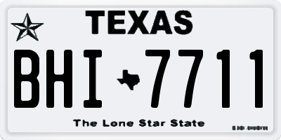 TX license plate BHI7711