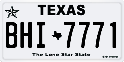 TX license plate BHI7771