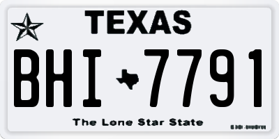 TX license plate BHI7791