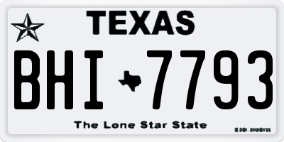 TX license plate BHI7793