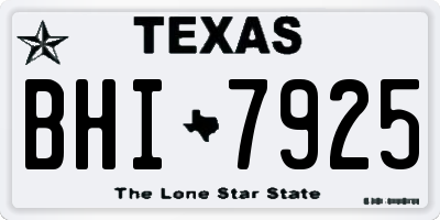 TX license plate BHI7925