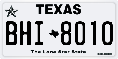TX license plate BHI8010