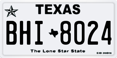 TX license plate BHI8024