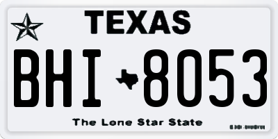 TX license plate BHI8053