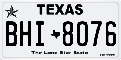 TX license plate BHI8076