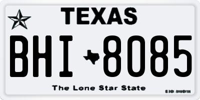 TX license plate BHI8085