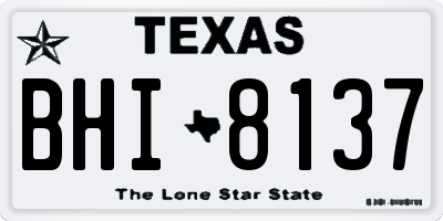 TX license plate BHI8137