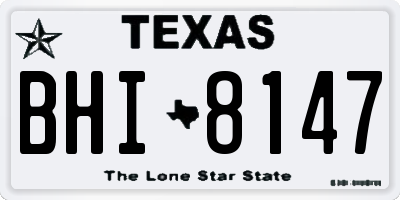 TX license plate BHI8147