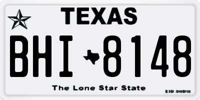 TX license plate BHI8148