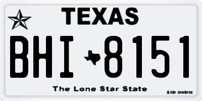 TX license plate BHI8151