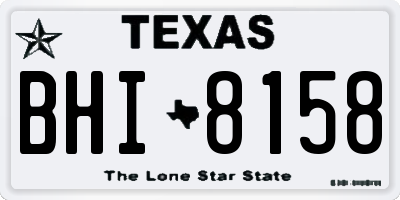 TX license plate BHI8158
