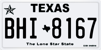 TX license plate BHI8167